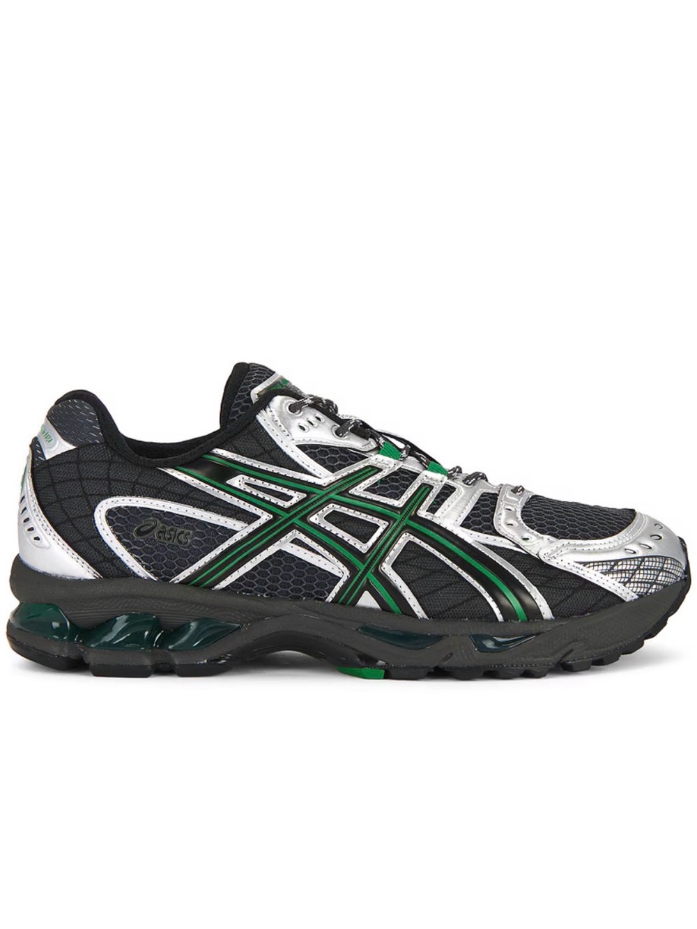 Asics Sneaker in Obsidian, Grey & Green Basil